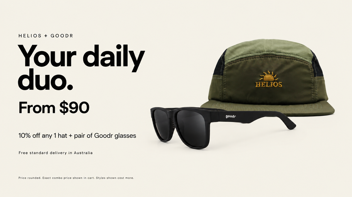 Your daily duo. From $90. 10% off any 1 hat + pair of Goodr glasses.